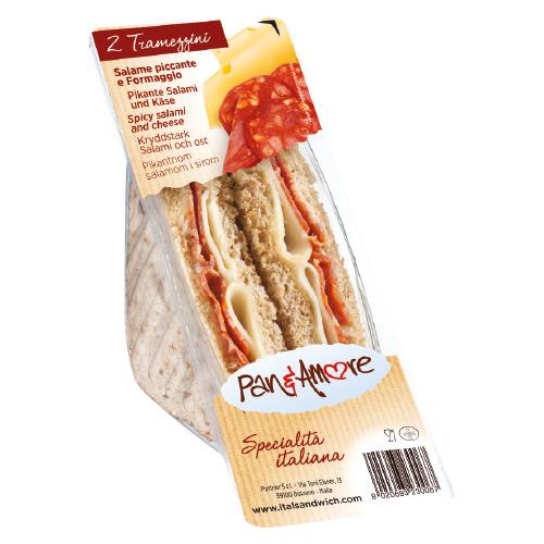 tramezzino integrale salame piccante e formaggio – 6x130g