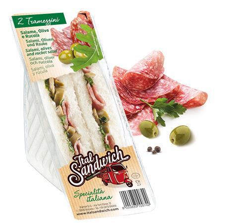 tramezzino salame, olive e rucola - 6x150g