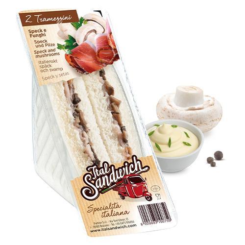 Doppeltes Tramezzino mit Speck und Champignons - 6x150g