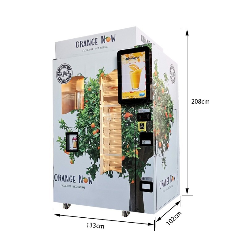 Automatische automaat voor versgeperst fruit.